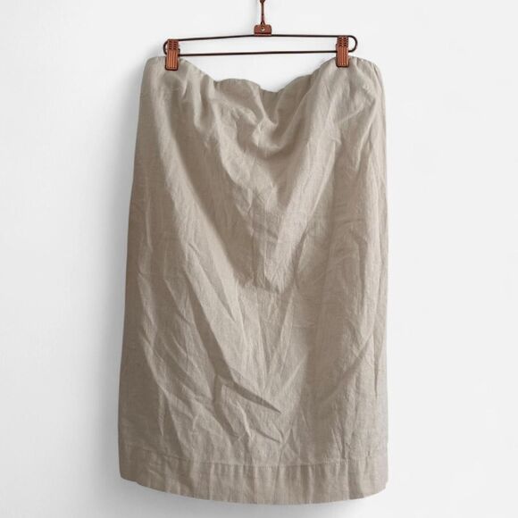 Free People Cotton-Linen Strapless Mini Dress – Boho Coastal Babe (Size L) 🤍🌿 - Picture 4 of 7